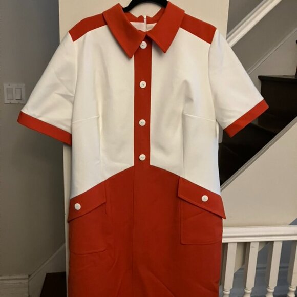 Marmelade Mod Orange and White Dress - Picture 2 of 7